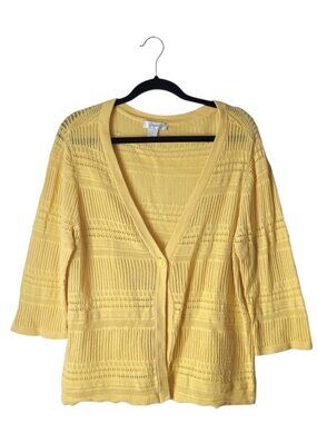 Cj Banks Yellow Button up Cardigan